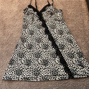 Body Form Leopard Print Night Gown with Black Lace Size 1X